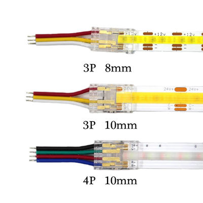 4-pins 10 mm LED-stripconnector Kristallen gesp Soldeerloze verlengterminaladapter