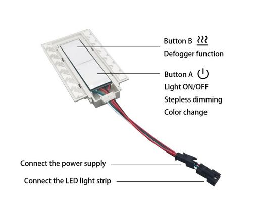 Double Key Dimmer Defogger Touch Switch Sensor Voor verlichte badkamerspiegel 12v 5A 60W Drie kleuren LED Smart