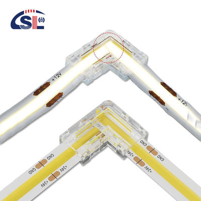 5mm 8mm 10mm LED-bandconnector L-vorm Dual End Single End Transparent Herbruikbaar IP20