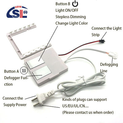 24W Smart LED Dual Touch Dimming Sensor met ingebouwde stroomvoorziening voor enkel/drie-kleurige controle en ontdooiing