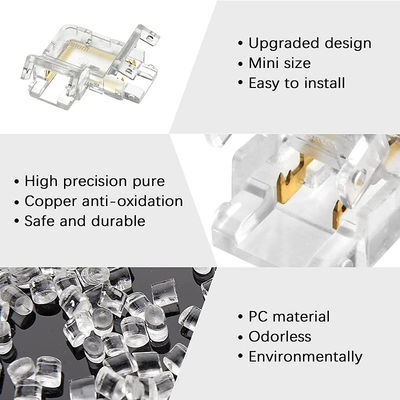 5mm 8mm 10mm LED-bandconnector L-vorm Dual End Single End Transparent Herbruikbaar IP20
