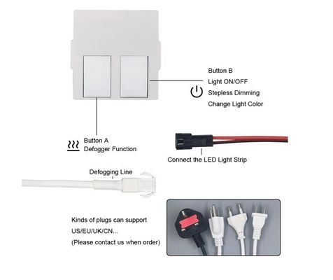 24W Smart LED Dual Touch Dimming Sensor met ingebouwde stroomvoorziening voor enkel/drie-kleurige controle en ontdooiing
