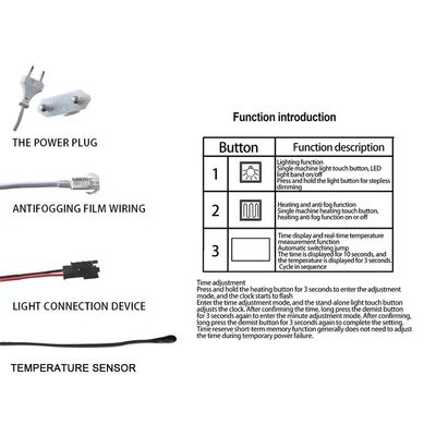 DC12V 5A 60W Single Color Touch Sensor Switch Led Mirror Touch met tijdtemperatuur display