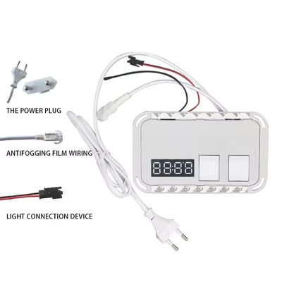 60W Mini Smart Mirror Touch LED Light Switch met Defogger DC12V Tijd en Temperatuur Display