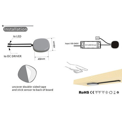 110V 240VAC geïntegreerde spiegel touch dimmer schakelaar voor Smart LED 2,5cm kast licht