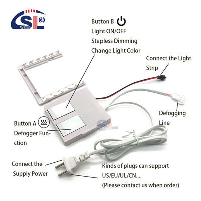 110V 240VAC Dubbele sleutels Badkamer Led verlichting Eén/drie kleuren Aan/uit Dimmer Touch Sensor Switch