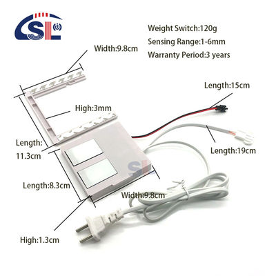 110V 240VAC Dubbele sleutels Badkamer Led verlichting Eén/drie kleuren Aan/uit Dimmer Touch Sensor Switch