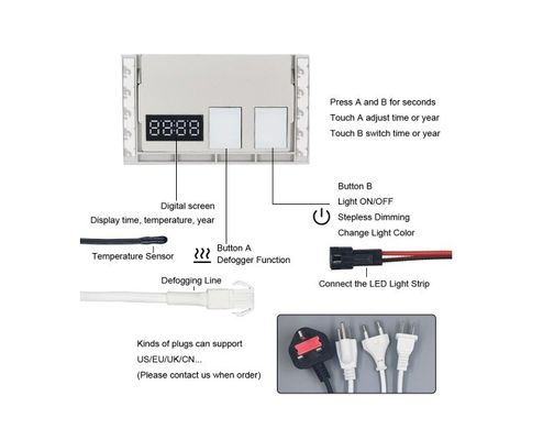 Spanning 90V 250VAC Mini Single/Three Color LED Touch Sensor Switch 12W/24W/36W