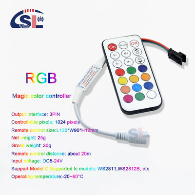20-60 graden Mini RF afstandsbediening voor WS2811/WS2812B/WS2813/USC1903 Pixel Light