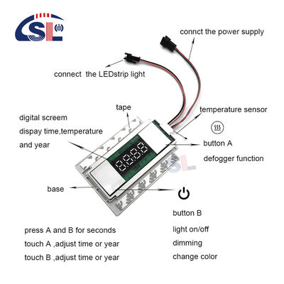 LED ON/OFF/Dimmer Function 12V 5A 60W Touch Sensor Switch voor badkamerspiegel