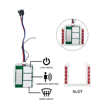 Badkamerspiegelverdoofer Drie knoppen aanraaksensor Schakelaar met tijd en temperatuur 12V 5A
