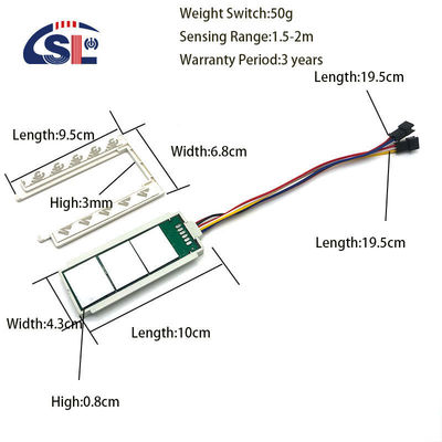 DC 12V 5A 60W Drie knoppen touch sensor schakelaar voor geïntegreerde spiegel radar inductieve