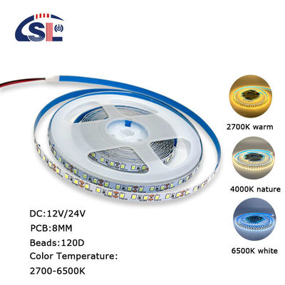 DC12V 24V SMD2835 120D 8mm 4000K Ra70 Die-Cutting Board LED lichtstrips voor badkamer vanities spiegels