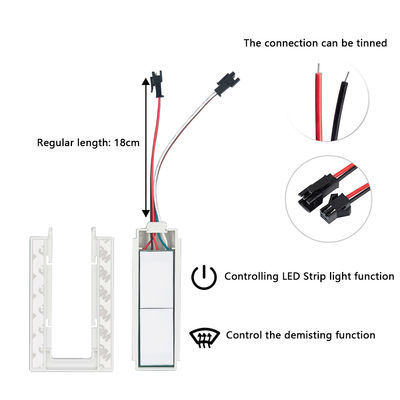 Smart LED On/Off Dimmer functie voor badkamer vanities Mirror SL 12v 12W-60W Split Two Buttons