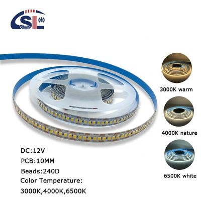 Makkelijke installatie 240D 10mm 6500K Ra80 LED-lichtstrookjes voor badkamer spiegel
