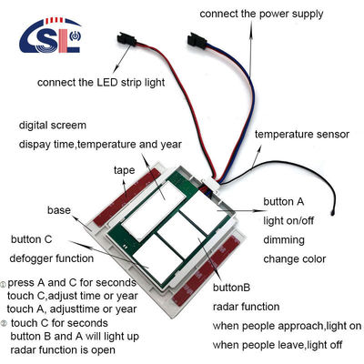 Behoorlijke DC12V SL Muti-functie Split Drie knoppen Display Tijd Touch Sensor Switch