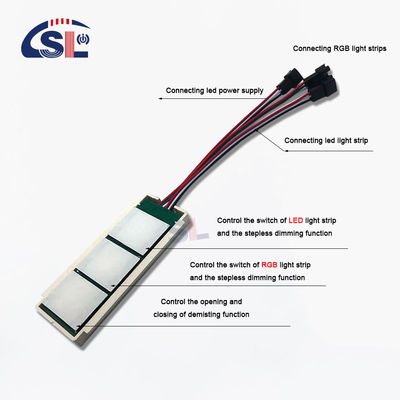 Touch sensor 103g DC 12V 5A 60W Defogger Pad Mirror RGB Led Stepless Dimming Drie knoppen besturingsschakelaar