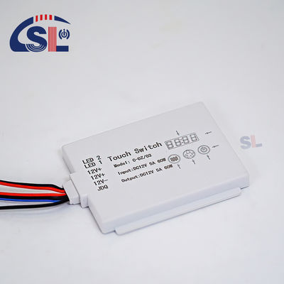 Op maat gemaakte DC12V SL Split Triple Button Triple Color Touch Sensor Switch Radar Tijd Temperatuur Display Scherm met beugel Smart Mirrors