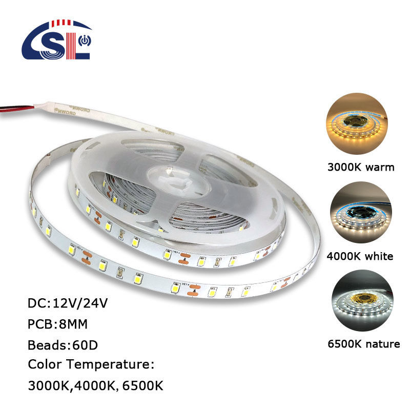 3- DC12V24V 60leds 8mm10mm 3000k 4000k 6500k Elektroplate SMD2835 Led Strip Light voor binneninrichting