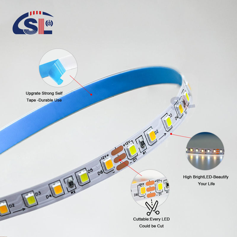 120 leds/m 3000k 4000k 6500k CCT-bord 8mm SMD2835 Led Strip Light voor buiten- en binnenversiering