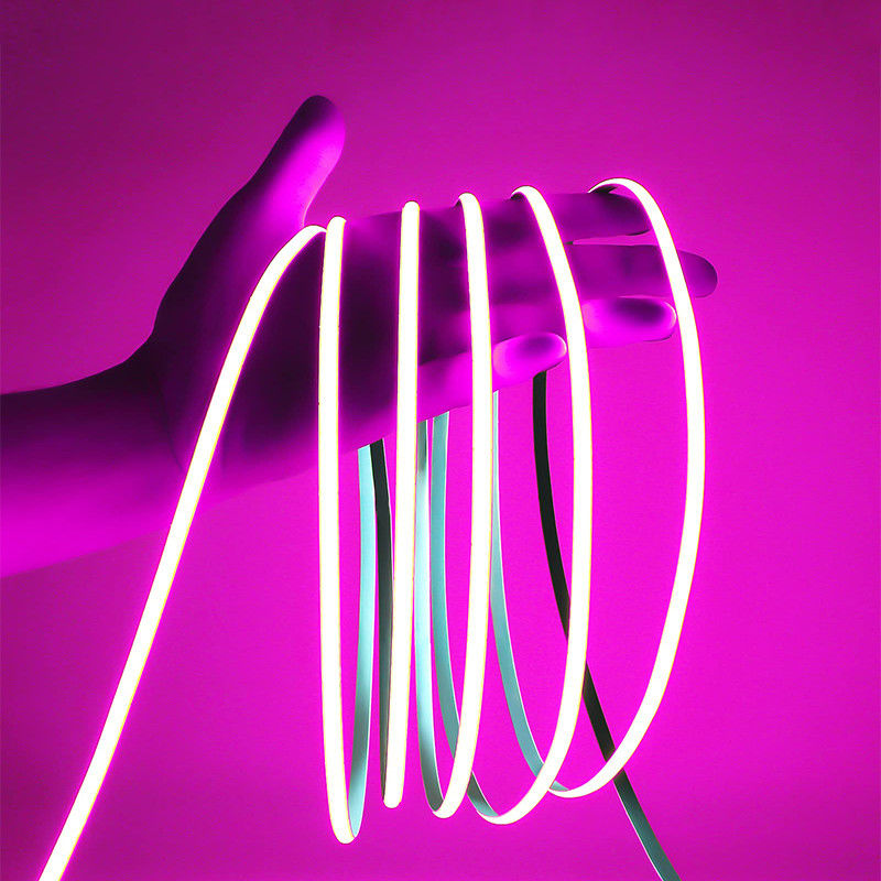 Aanpassing COB Led Strip Light IP20 8mm 12V24V 320leds Roze voor binnen en buiten