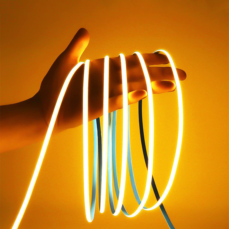 Gouden geel flexibel COB LED-strooklicht voor hotelkasten slaapkamer keukenverlichting