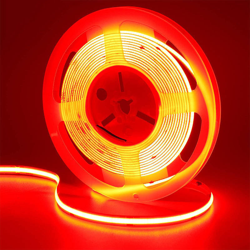 COB Led Strip Light IP20 8mm 12V24V 480leds Rood voor binnen- en buitenversiering
