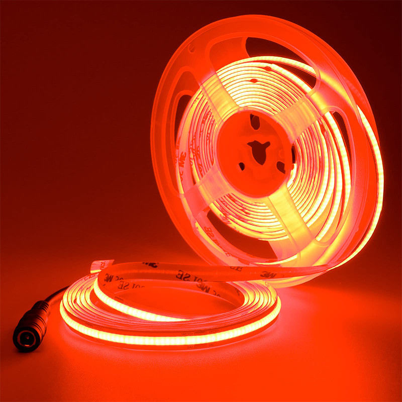 Hotel COB LED Strip Light 12V 24V 8mm 10mm 480 LED's Rood voor binnen- en buiteninrichting