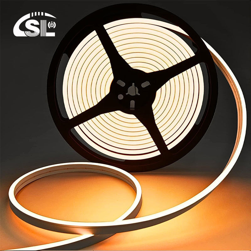 Ondersteuning Dimmer Warm White Neon Flex 3000K Mini 24V 4x10mm IP65 Waterdicht 168 LED's/m
