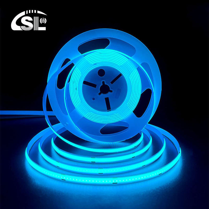 320Leds Hoge helderheid IJsschaduw Blauw COB Led Strip Light CE RoHs IP20 8mm Breedte 12V24V