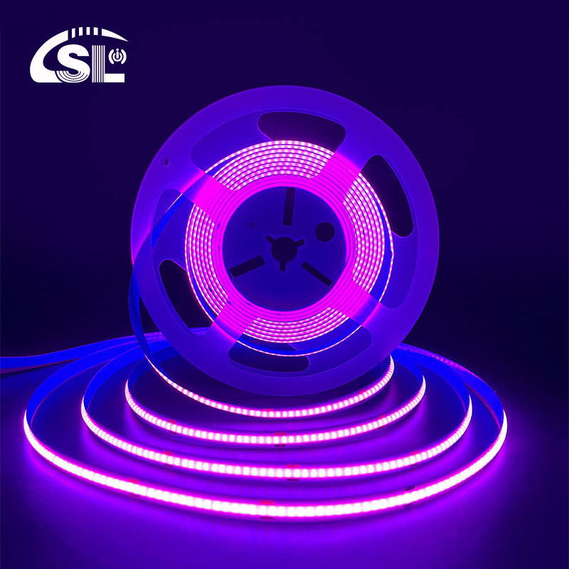 3000K Ra90 High Density Flexible COB LED Strip Light 12V24V 320leds 8mm Breedte Paars