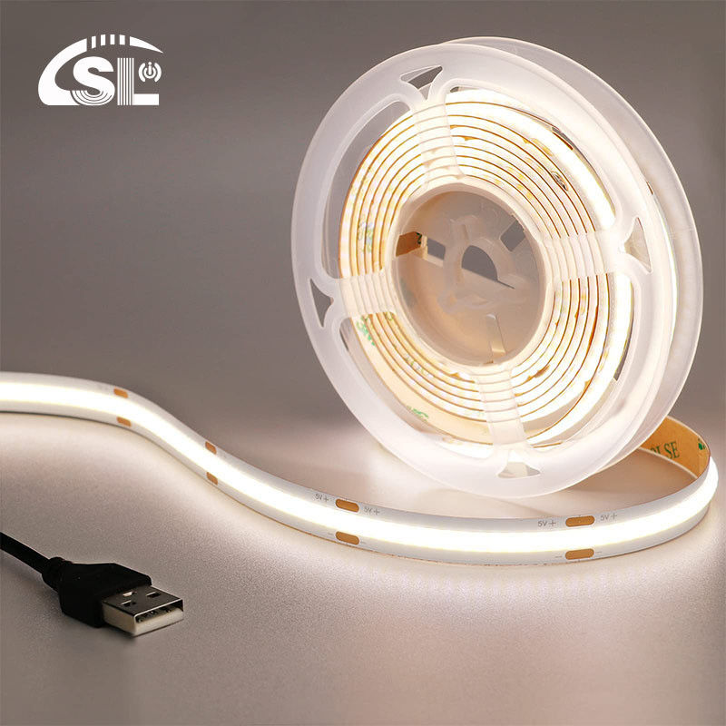 Hotel 5V 8mm 320leds 4000K Natuurlijke 1cm één snit IP65 Waterdicht Elektroplate flexibel COB Led Strip Light