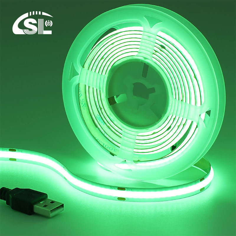 Groen COB Led Strip Light 8mm 320leds 12v24v voor buiten en binnen lange levensduur