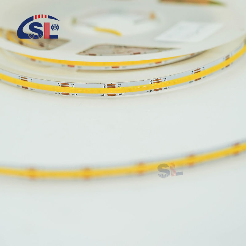 Niet-waterdicht 24v COB 320Ds 8mm Ra 80 CCT Drie-kleurige Cob LED lichtstrook