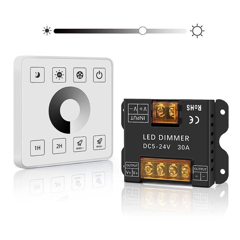 Draadloos RF touchpaneel LED-lichtcontroller voor monochrome tweekleurige en RGB-lichten