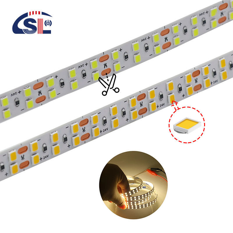 120 LED's Double Row LED Strip voor Hotel Badkamer Spiegel 12V 5MM 2835 Spiegel Warm Wit