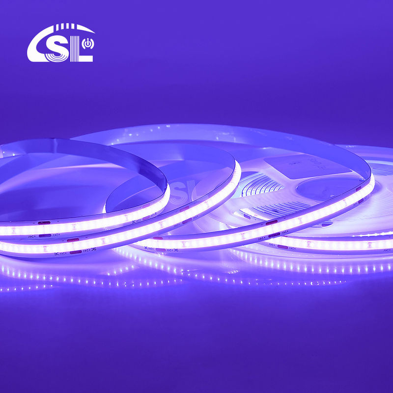 Ervaar de magie van 24VDC elektroplate COB 320Ds 8mm Ra 85 Purple LED Light Strip