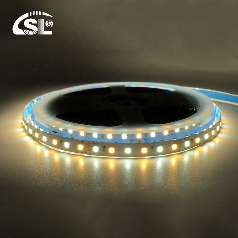 Hotel CCT 12V24V 8mm 120leds 3000K-6500K Warm Wit-Wit Dubbelkleur 35Koper SMD2835 LED Strip Light IP20