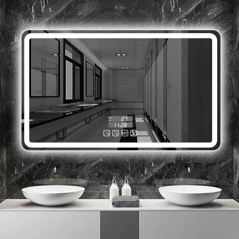 Hotel Huis Badkamer Decoratie Grote ovale badkamerspiegels met touchscreen en LED-lichten