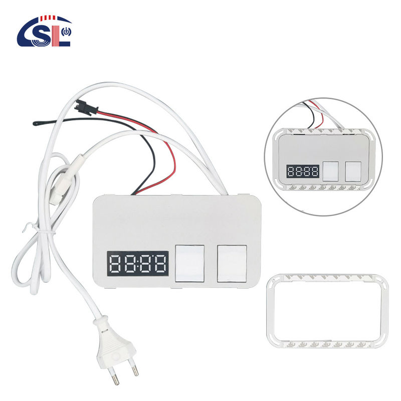 Geïntegreerde spiegel touch dimmer schakelaar 2 gang tijd temperatuur display defogger inductieve schakelaars 12V 5A 60W