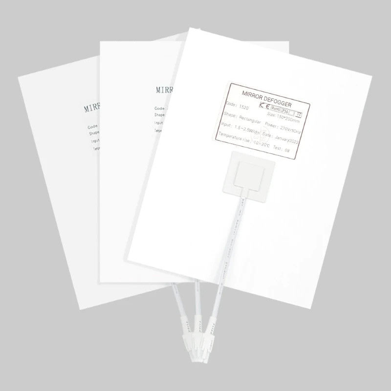 Waterdicht PET-materiaal Anti mist defooggefilm voor badkamerspiegel 150mm*200mm 10-20C