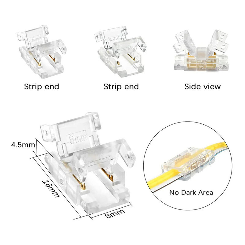 Onbeperkte LED-dichtheidsmeting COB LED-connectoren van band tot draad voor 5 8 10 mm-verbinding
