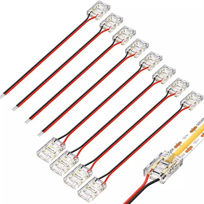 Hotel COB Mini Led Light Strip Draadverbindingen 2 3 Pin Connection Solderless CCT 5 8 10mm LED Strip To Strip Draadverbinding