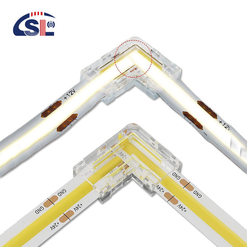5mm 8mm 10mm LED-bandconnector L-vorm Dual End Single End Transparent Herbruikbaar IP20