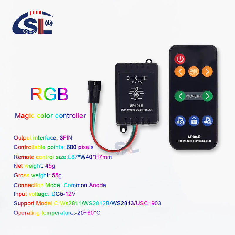 LED-strooklichten Muziekcontroller met afstandsbediening van 10 m en Symphony IC
